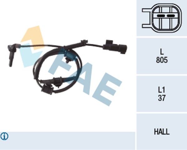 ABS Sensor Raddrehzahl FAE 78110 FüR Saab G09 Insignia Opel YS3G Sports Tourer-image
