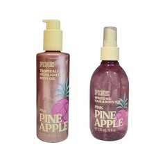 NEW 2 Victoria's Secret Pink Pineapple Hair  Body Mist, 8 fl oz  Body Oil