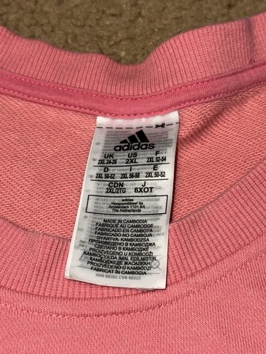 adidas Essentials Colorblocked Sweatshirt Women’s Sz 2XL Pink Black Crewneck - Picture 7 of 8