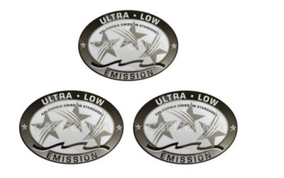 3Pcs Ultra Low EMISSION 3 star DECALS STICKERS  For SEADOO YAMAHA HONDA - Gray