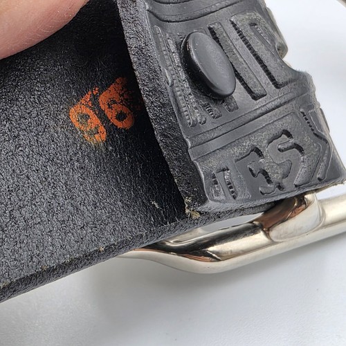 Vintage Black Harley Davidson Leather Belt Made In USA Size L 36/38 - Picture 10 of 12