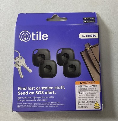 Tile Mates By Life 360 GPS Trackers 4-Pack by Life360   Bluetooth Finders