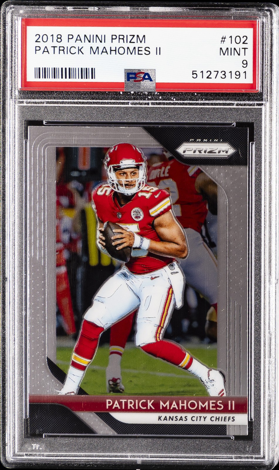 2018 PANINI PRIZM #102 PATRICK MAHOMES II PSA 9