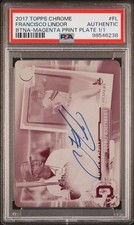 Marketplace image: 2017 TOPPS CHROME BOWMAN THEN & NOW AUTOS #FL FRANCISCO LINDOR 1/1 PSA AUTHENTIC