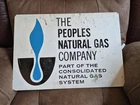 Vintage Peoples Natural Gas CNG Consolidated Natural Gas system sign metal