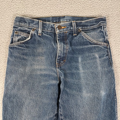 Vintage Dickies Jeans Mens 28x28 Blue Great Whisker Fades Grunge Kurt Workwear - Picture 2 of 11