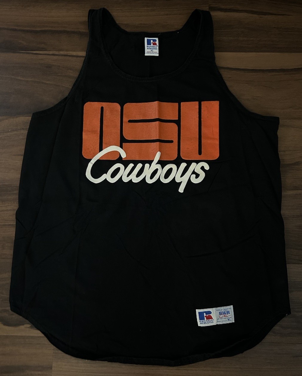 Vintage Oklahoma State OSU Cowboys Muscle shirt Tank Top Russell Athletic XL