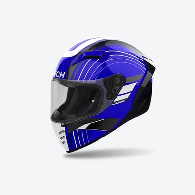Airoh Connor Achieve Blue Gloss Full Face Motorcycle Helmet - L XL S M XS