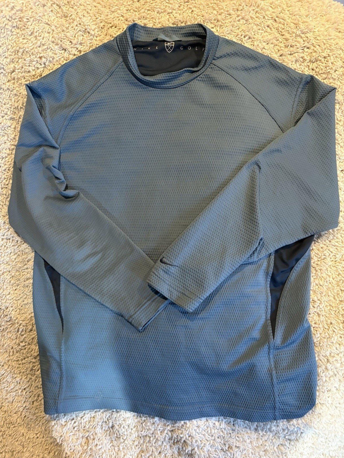 Vintage Nike Golf Shirt Adult Large Blue Long Sleeve Casual Mens************