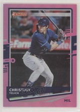 2020 Panini Donruss Holo Pink Christian Yelich (Base) #110 ut4