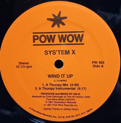 Sys'tem X - Wind It Up (12'') 1991 US (VG+)