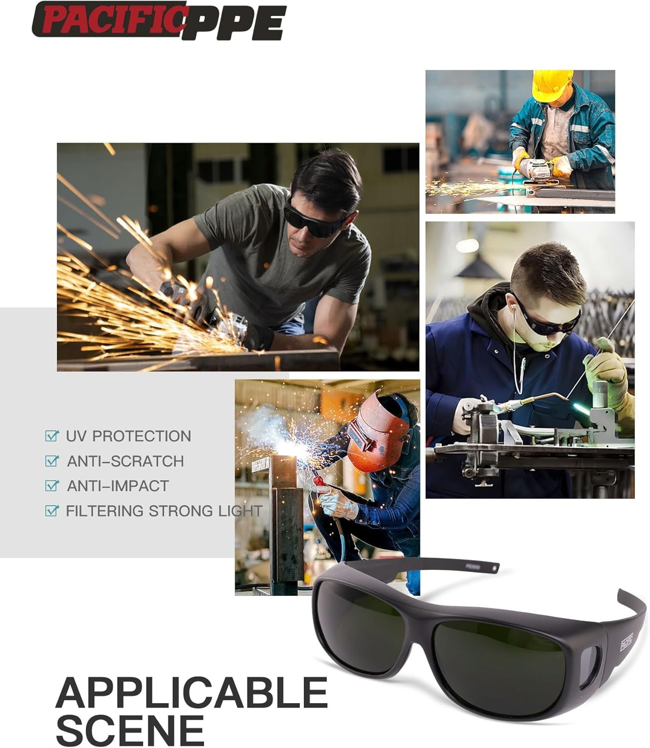 Welding Glasses Work Safety Glasses for TIG MIG ARC Weld Plasma Cut Grinding