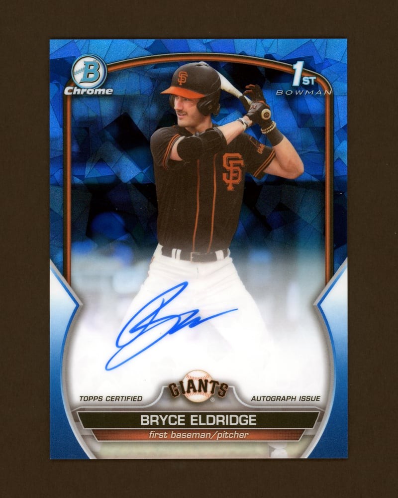 2023 Bowman Chrome Draft Sapphire Autographs #CDABE Bryce Eldridge /199