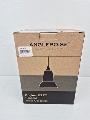 Genuine Anglepoise Original 1227 Brass Pendant Light in Ink Blue/ Brown Cable