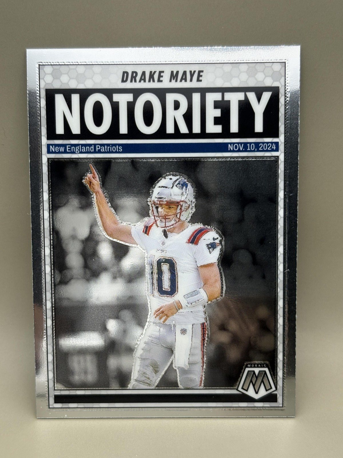 2025 Panini Mosaic #3 Drake Maye Notoriety
