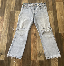 Levi's 517 Size W33 L26 Jeans Made In USA*Very Distressed Made in USA Orange Tab