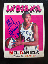 Mel Daniels Autographed 1971-72 Topps Basketball ROOKIE Card #195 Pacers ABA HOF. rookie card picture