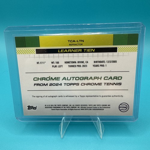 2024 Topps Chrome Learner Tien RC Auto Silver Refractor 029/499 TCA-LTN 🔥 - Picture 2 of 2