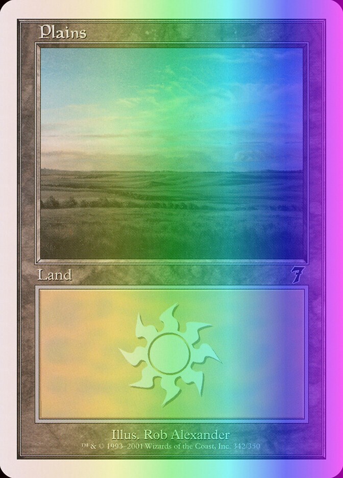 MTG Magic the Gathering Plains (342/354) Seventh Edition LP FOIL