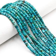 Natural Blue Turquoise Heishi Disk Beads Size 3-4 x 5-6mm 15.5'' Strand