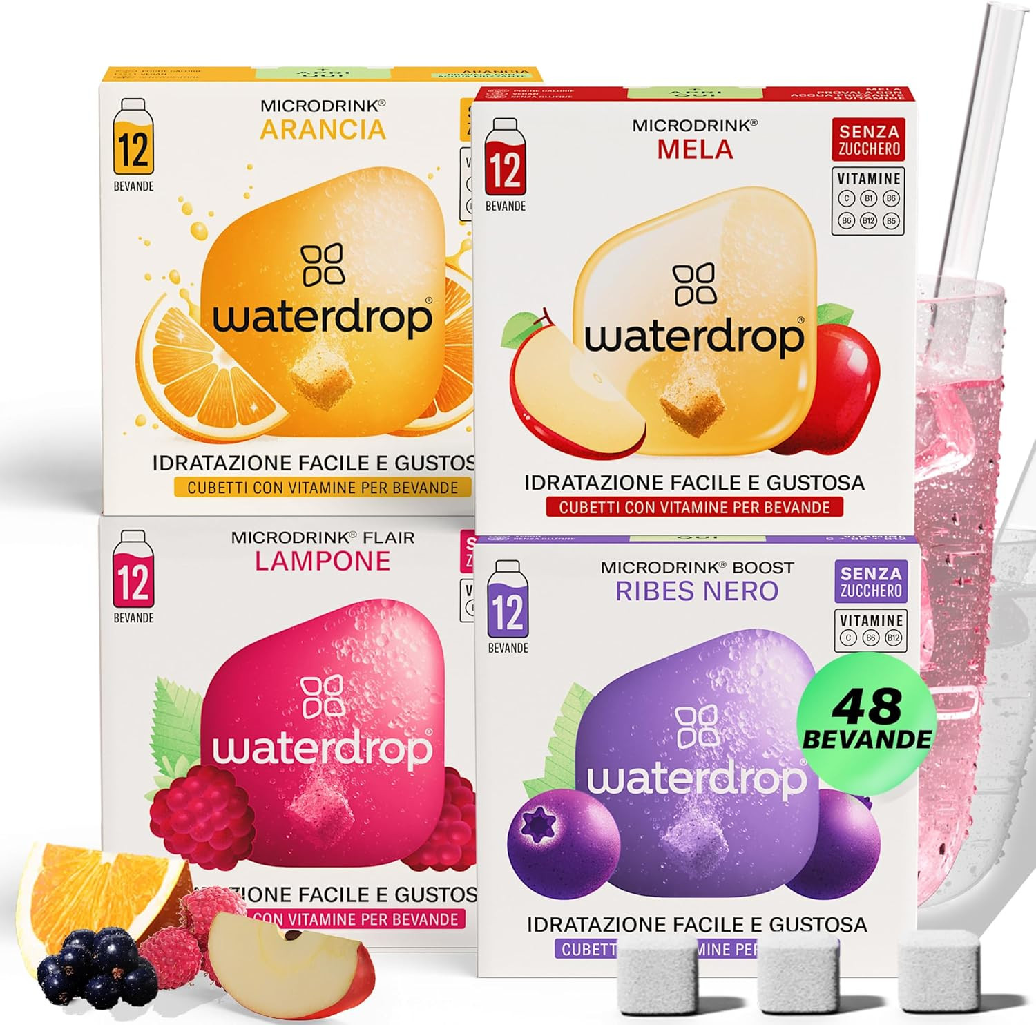 Set Waterdrop 48 Microdrink Mele e Bacche | Vitamine e Idratazione