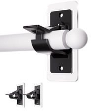 2 Pack Self Adhesive Rod Brackets,No Drill Needed Curtain Rod Holders, Nail Free