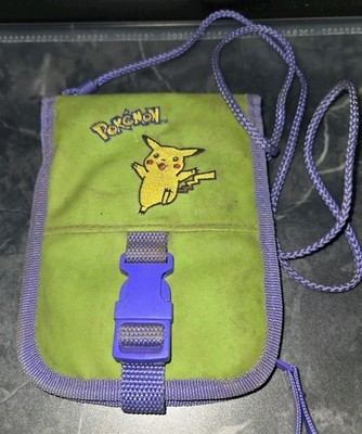 Vintage Pokemon Pikachu Green & Purple Color Carrying Case