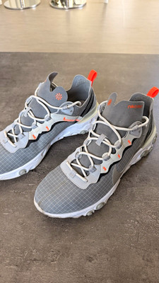 Nike React Element 55 Herren Low Top Sneaker Grau/Orange/Weiß EU 45,5 CD1503-001