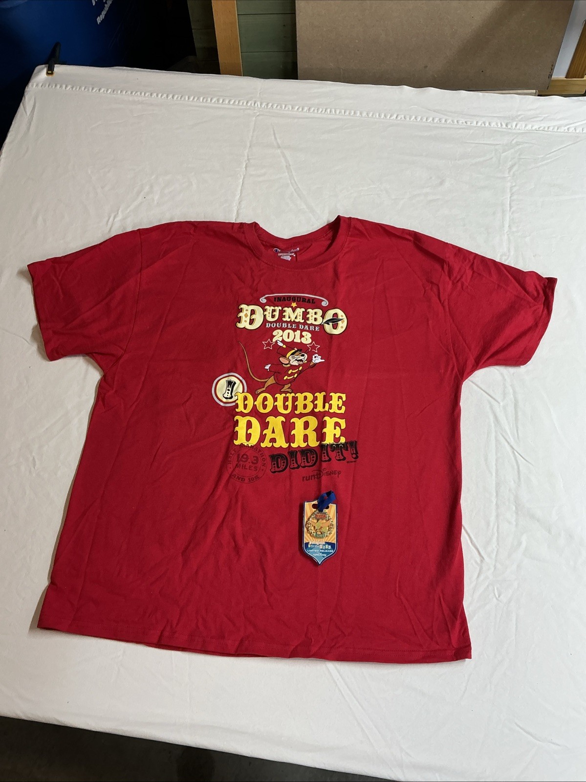 Vintage Disneyland 2013 Inaugural Double Dare T- Shirt & Matching Pin