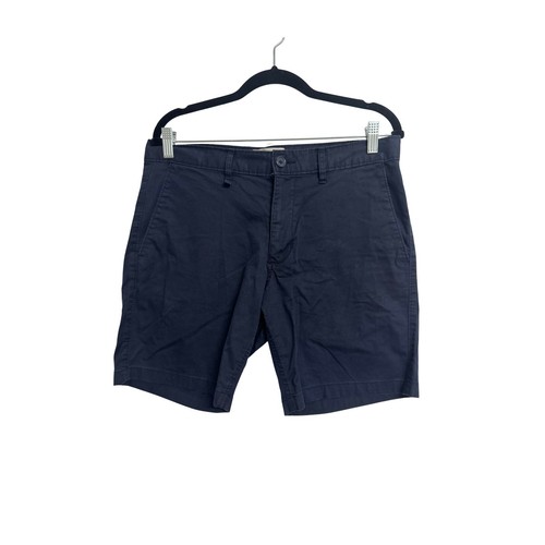 Original Penguin Mens Size 32 Navy Chino Shorts Flat Front Cotton Blend