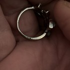 Vintage Larina Leaf Natural Dominican Thumb Ring Simulated CZ 925 14kp — photo 2