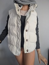 Superdry Academy Vest – ladies Sleeveless Padded Gilet – Grey/White – Size Large