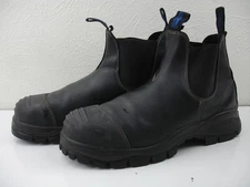 Blundstone 10 US Men's 11 990 Leather Boots Steel Safety Toe Scuff Cap-Toe Black
