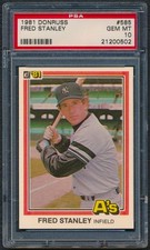 1981 DONRUSS #585 FRED STANLEY YANKEES  PSA 10 GEM MINT POP 3