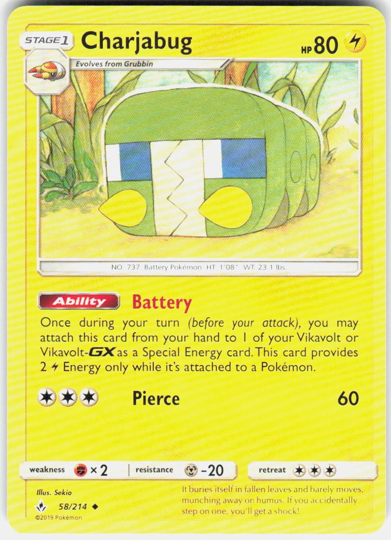Charjabug 58/214 SM Unbroken Bonds Pokemon