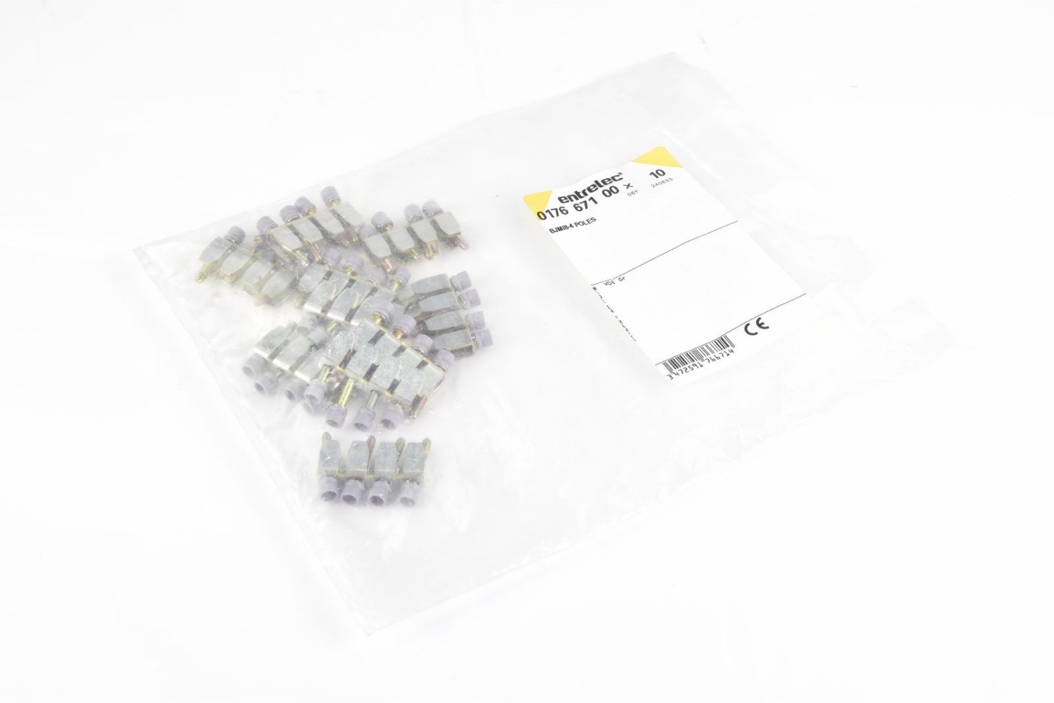 ENTRELEC 017667100, BJMI8-4 POLES, 4 pole jumper, (1PU=10Pcs.)