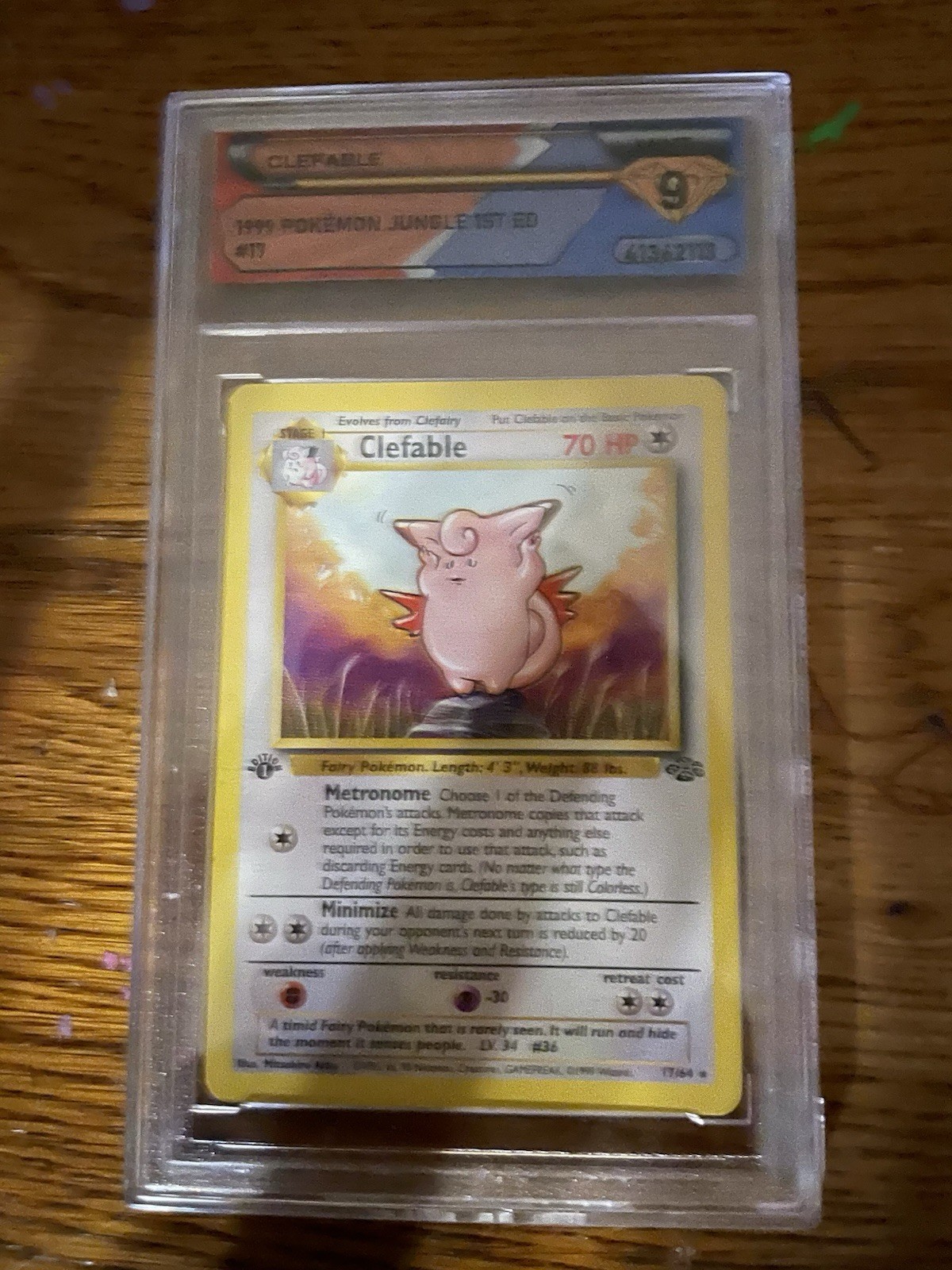 Pokémon TCG Clefable 17/64 Jungle 1st Edition Regular Rare Card PSA MINT 9