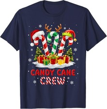 Camiseta unisex divertida con bastón de caramelo familiar de vacaciones de Navidad