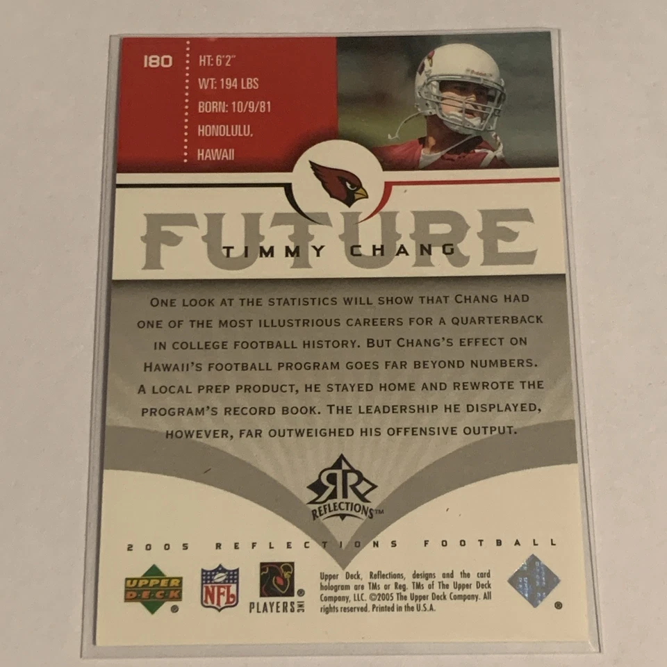 2005 Upper Deck Reflections Future /699 Timmy Chang #180 Rookie RC - Image 2 of 3
