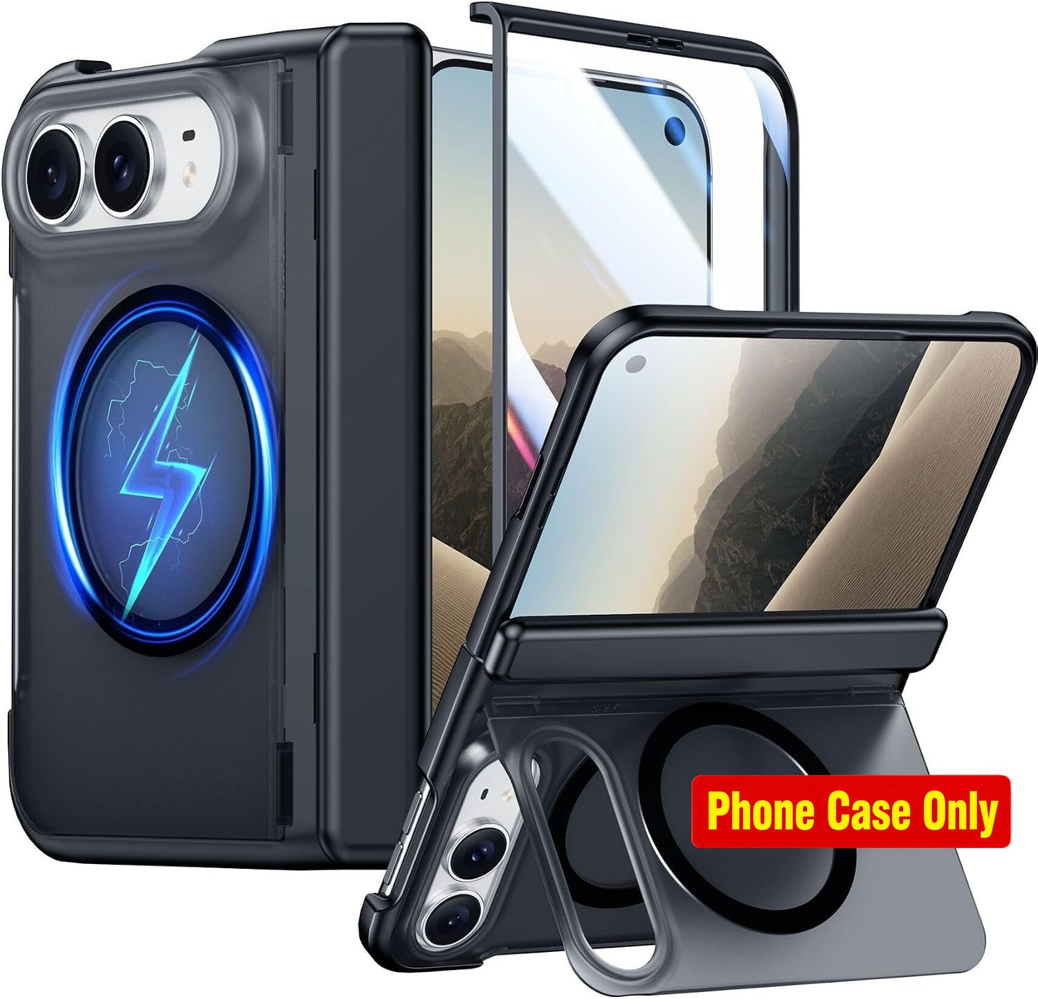 Case for iPhone Duo, Built-in Stand, Black