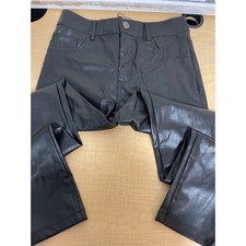 Shinestar Super High Waist Vegan Leather Pants Black Size Medium NWT
