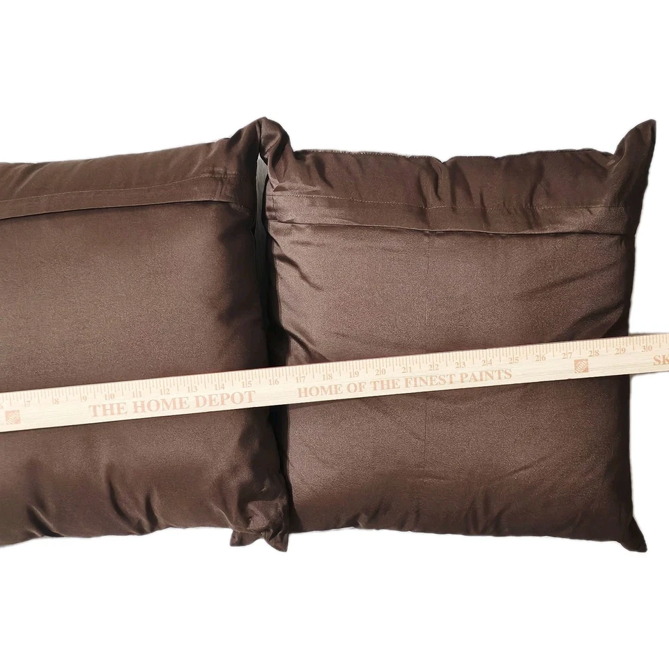 Pier 1 garrafa marrom seda sintética bordada travesseiros decorativos 18 x 18 em conjunto de 2 - Imagem 4 de 4