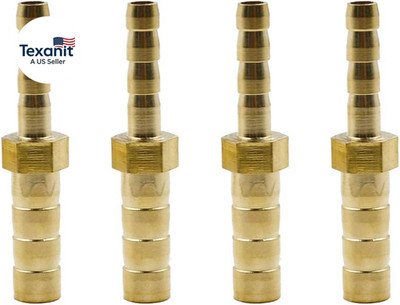 4PCS Brass Hose Brab 1/4'' to 1/8'' Brass Hose Barb Reducer Fitting Barbed Reducin