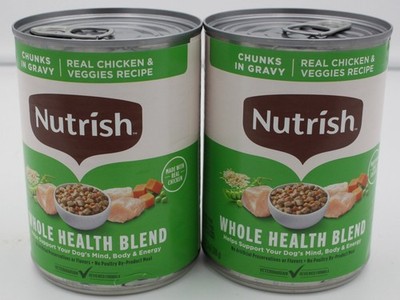 Nutrish Whole Health Blend 2-PACK Dog Food Chicken & Veggies Chunks n Gravy 26oz