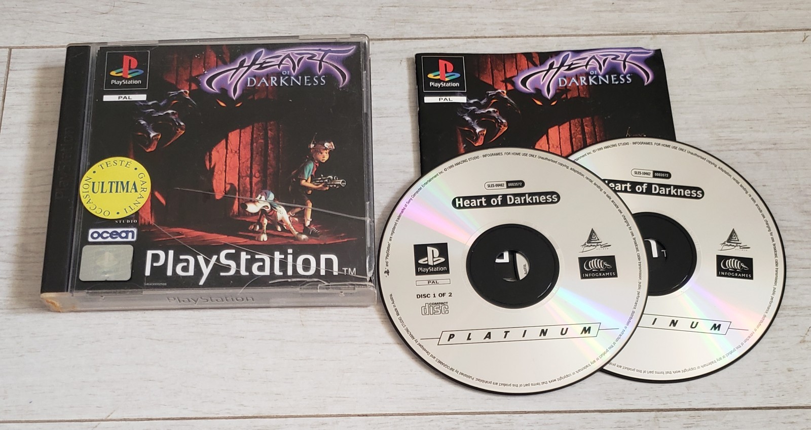 Jeu Playstation ps1 heart of darkness avec notice a voir