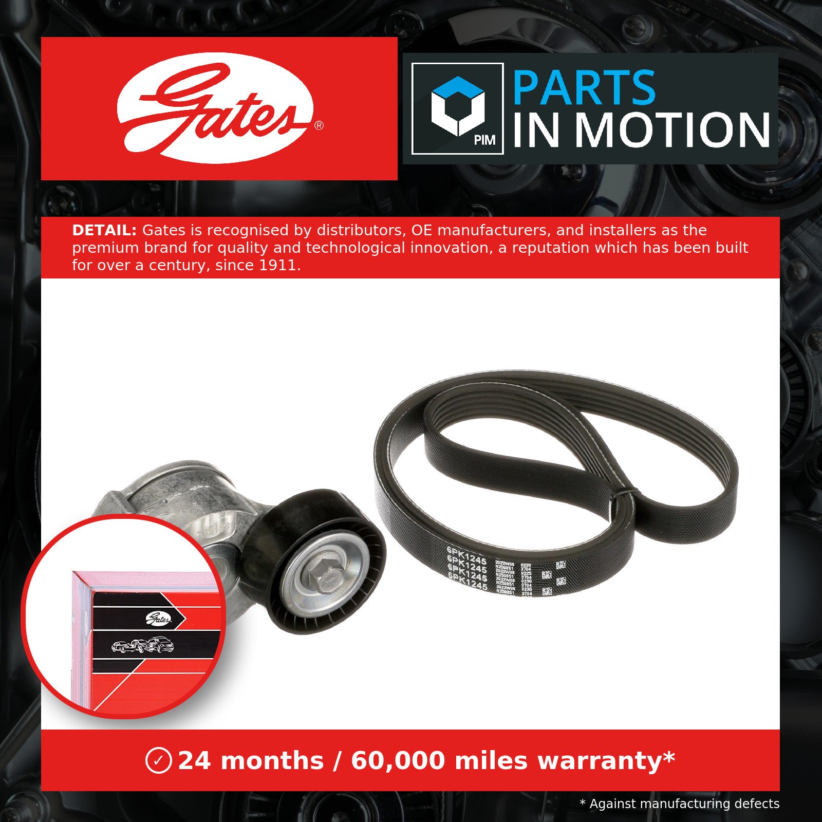 Fits GATES K046PK1245 K046PK1245 MICRO V KIT - Image 16