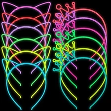 Glow in The Dark Party Supplies Cat Ear Crown Heads for Multi-colored-4
