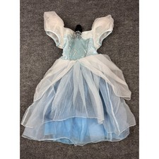 Disney Cinderella Princess Costume Dress Light Blue Silver Glitter Size 4