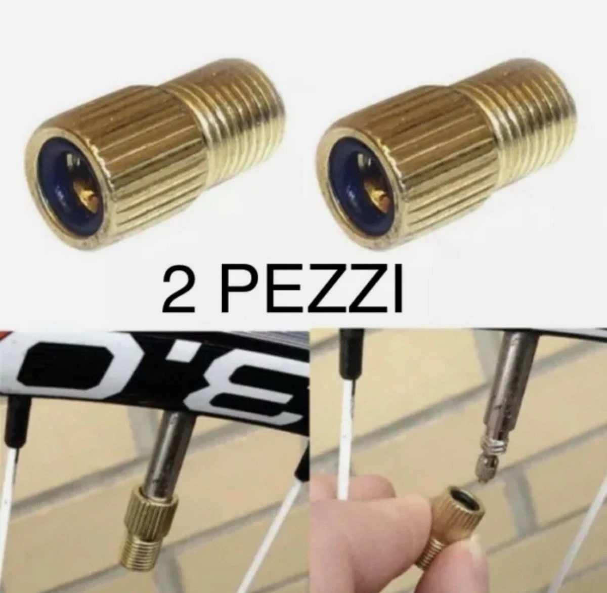 TERNCOEW Biciclette Pneumatico Tubo Pompe Adattatore Valvole Bici Doppia Testa Pompe Aria Adattatore Valvole di Ricambio Pompe Bici Valvole Adattatore