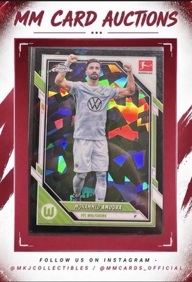 Mohammed Amoura /10, VfL Wolfsburg, OGC Nice, Topps Bundesliga Chrome Sapphire
